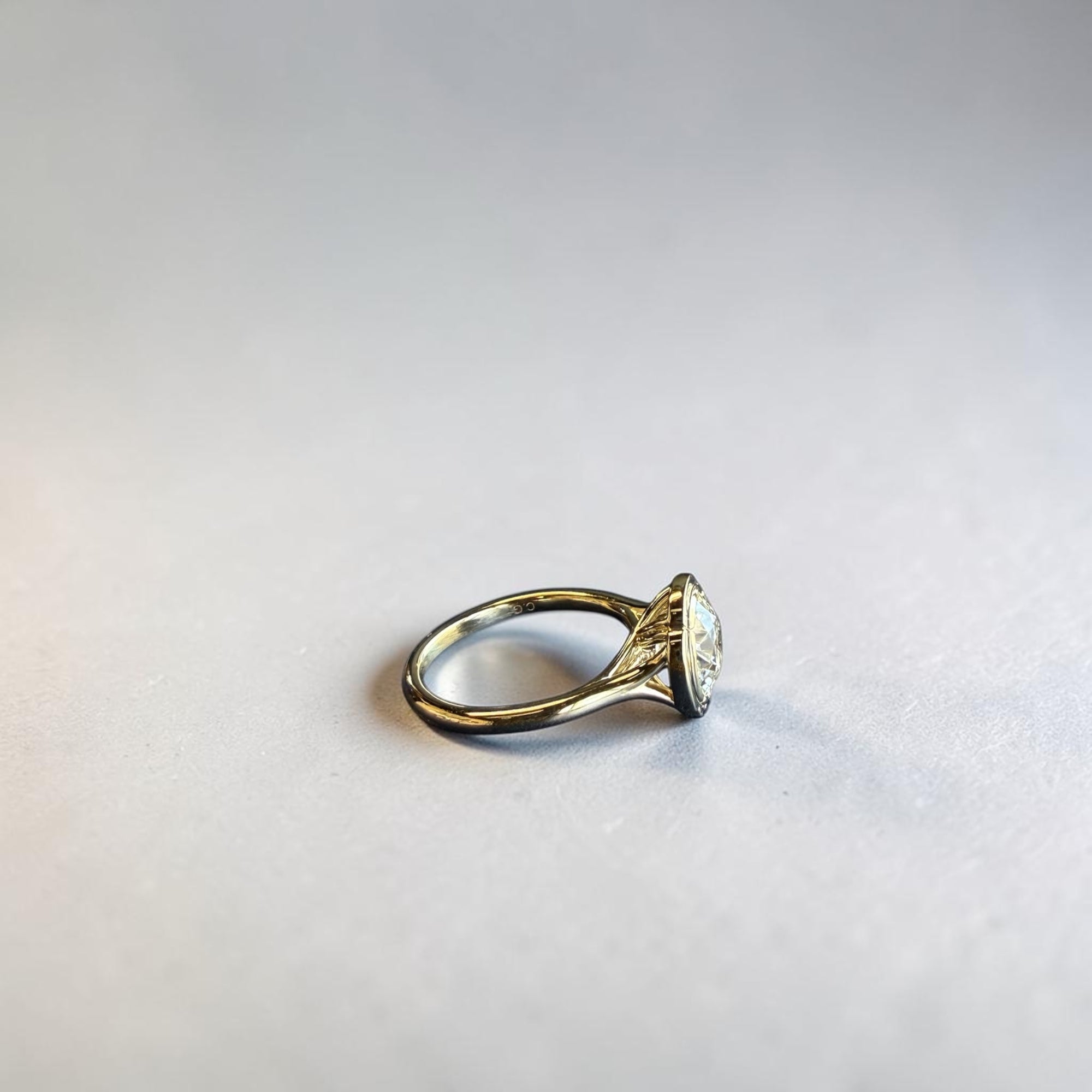 Fleur De Old Euro antique diamond engagement ring with floral setting in yellow gold — Cherry Pick Diamonds St. Louis
