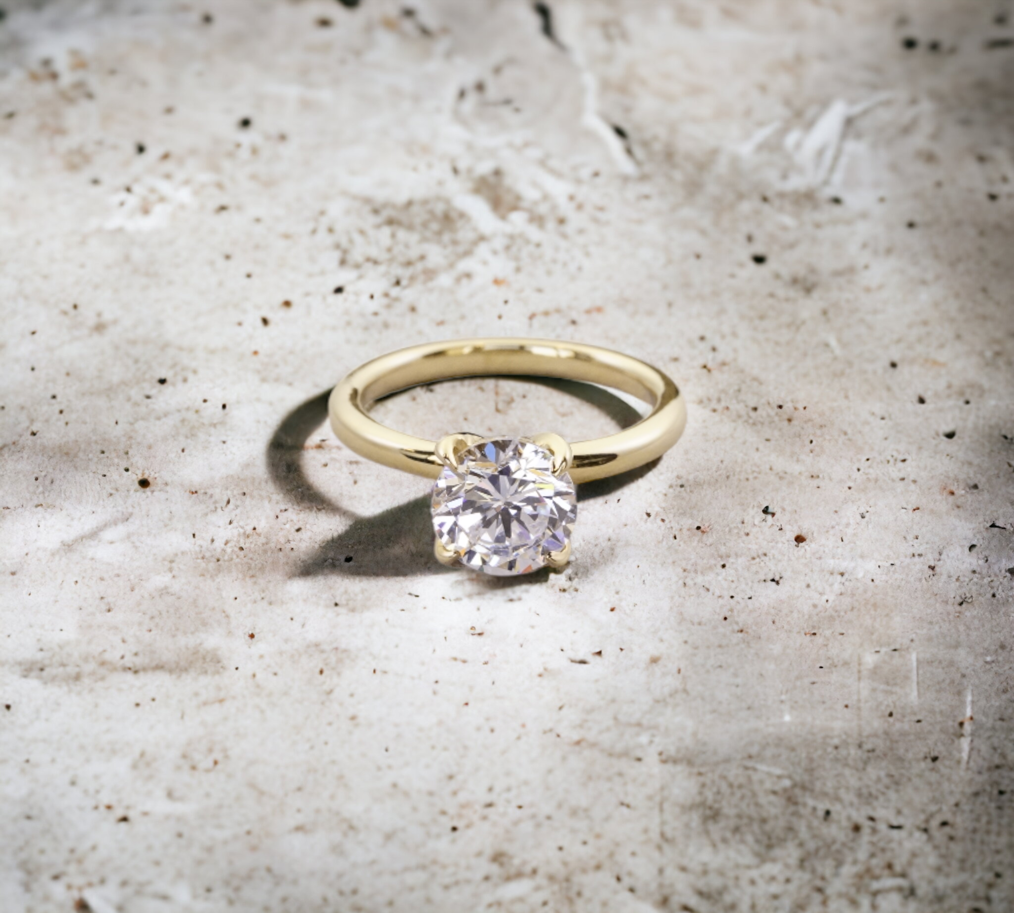Valletta YG engagement ring setting in 14K yellow gold with hidden halo solitaire – Cherry Pick Diamonds Clayton St. Louis MO
