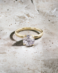 Valletta YG engagement ring setting in 14K yellow gold with hidden halo solitaire – Cherry Pick Diamonds Clayton St. Louis MO