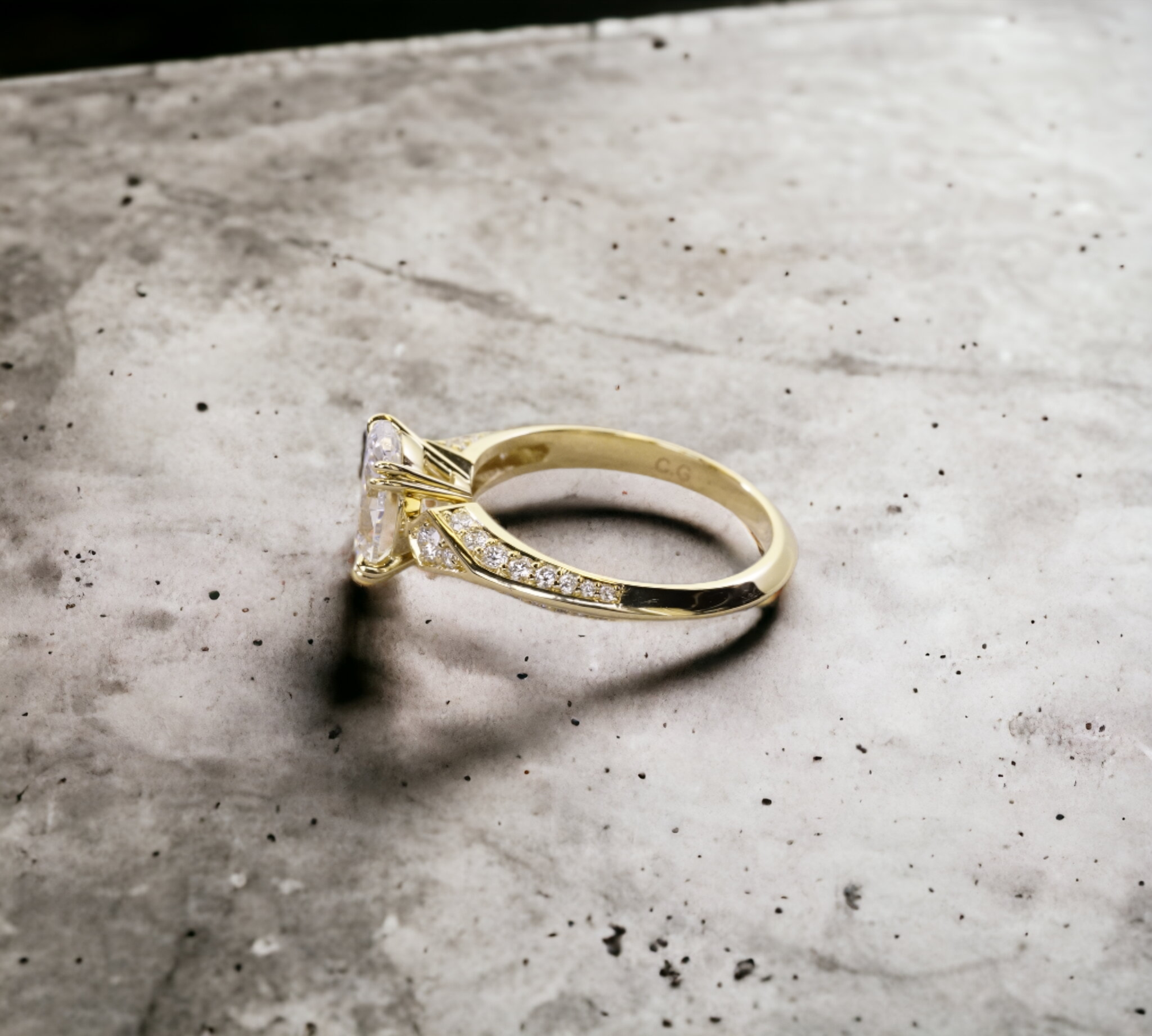 Venice OV 14K yellow gold oval cut natural diamond engagement ring setting – Cherry Pick Diamonds St. Louis MO