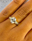 Venice OV Ring yellow gold setting with natural side diamonds side view – Cherry Pick Diamonds Clayton MO