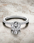 Rome engagement ring setting in 18K white gold with shared prong natural diamonds – Cherry Pick Diamonds Clayton St. Louis MO