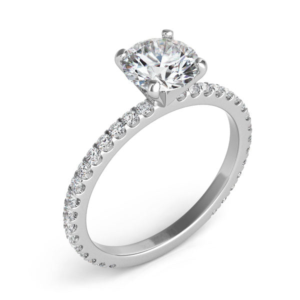 Rome engagement ring setting natural diamond side stones detail, white gold – Cherry Pick Diamonds St. Louis MO