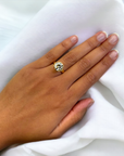 Old European Cut Diamond Bold Solitaire Ring Yellow Gold Close-Up – Cherry Pick Diamonds St. Louis