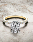 Rome engagement ring setting in 18K yellow gold with shared prong natural diamonds – Cherry Pick Diamonds Clayton St. Louis MO