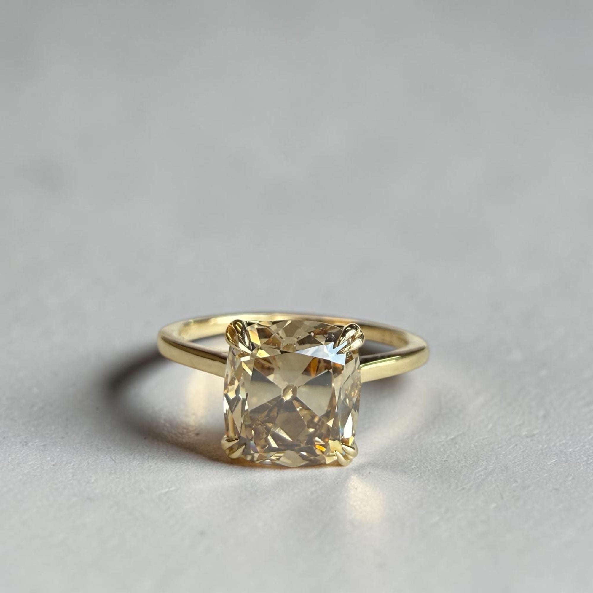 Desert Lights Old Mine engagement ring in 14K yellow gold with 2.51ct natural fancy brown old mine cut diamond – Cherry Pick Diamonds Clayton St. Louis MO