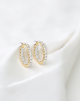 West End Hoops Yellow Gold 14K Natural Diamond Inside-Out Hoop Earrings Front – Cherry Pick Diamonds Clayton St. Louis MO