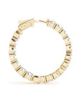 West End Hoops Yellow Gold Natural Diamond Inside-Out Hoop Earrings Side View – Cherry Pick Diamonds Clayton MO