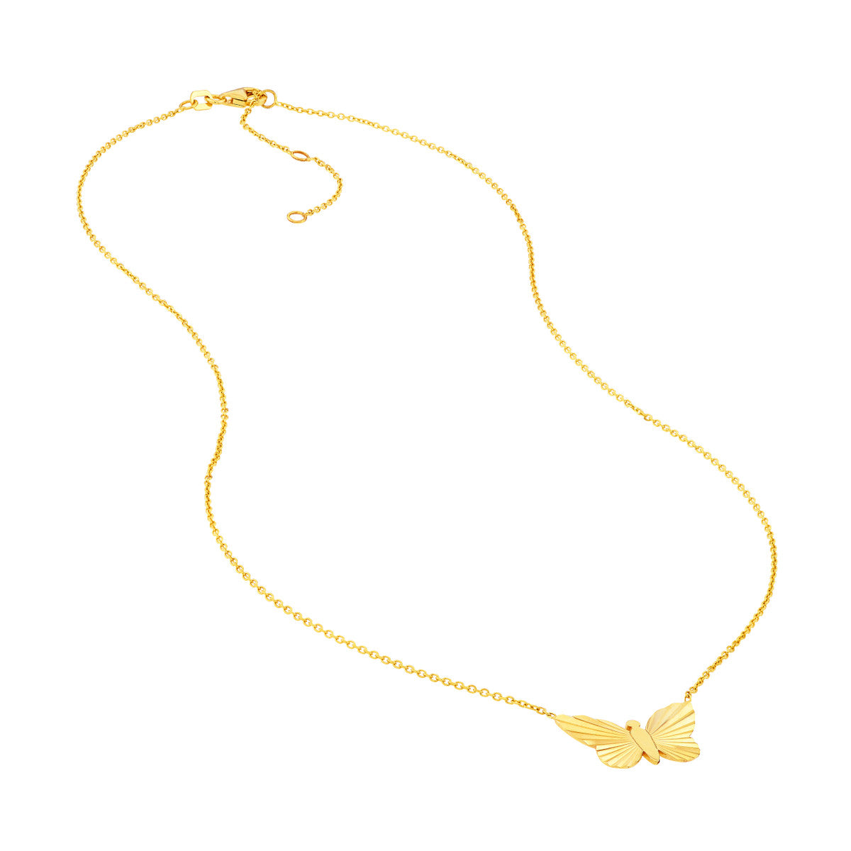 Papillon Gold Butterfly Pendant Necklace Close-Up 14K – Cherry Pick Diamonds Clayton MO