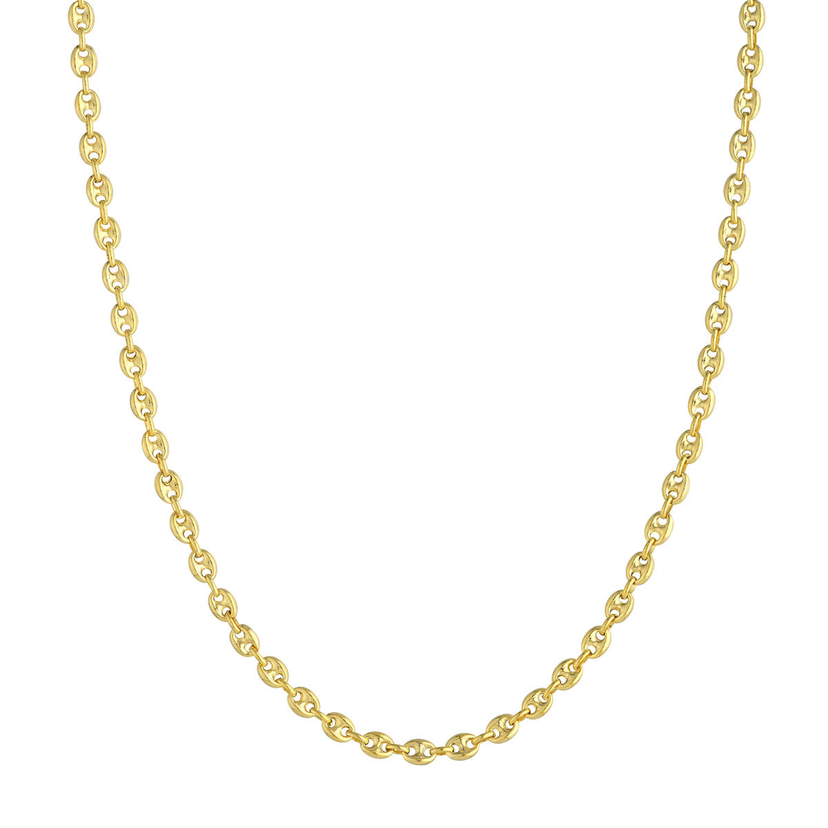 Portofino Necklace 14K yellow gold puff mariner chain – Cherry Pick Diamonds Clayton St. Louis MO