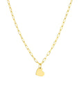Sacré Coeur Necklace 14K Yellow Gold Heart Charm Paper Clip Chain – Cherry Pick Diamonds Clayton St. Louis MO