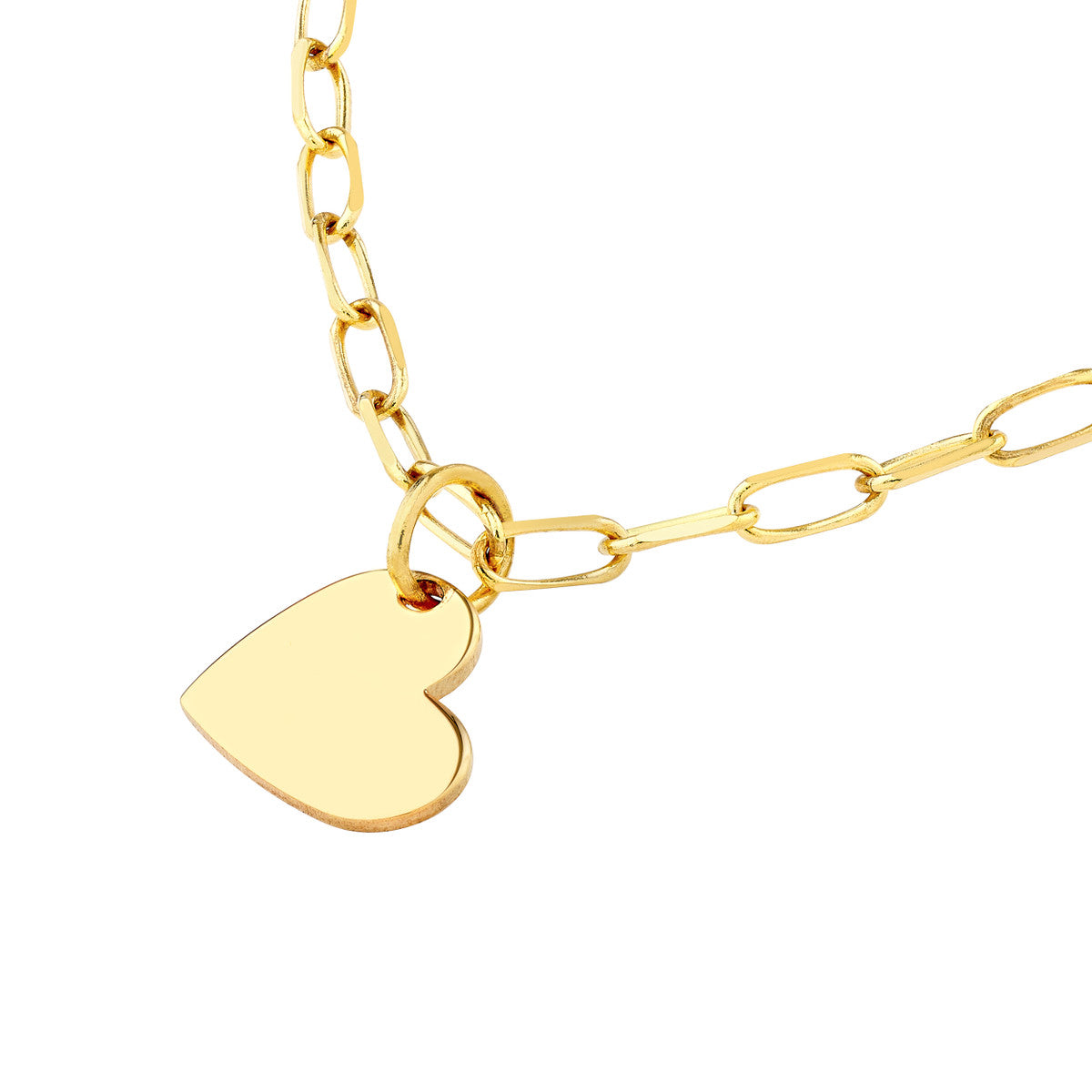 Sacré Coeur 14K Yellow Gold Dangle Heart Pendant Side View – Cherry Pick Diamonds St. Louis MO