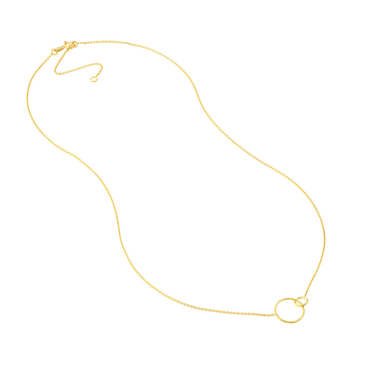 Twining Circle Necklace Gold Interlocking Circles Close-Up – Cherry Pick Diamonds Clayton MO