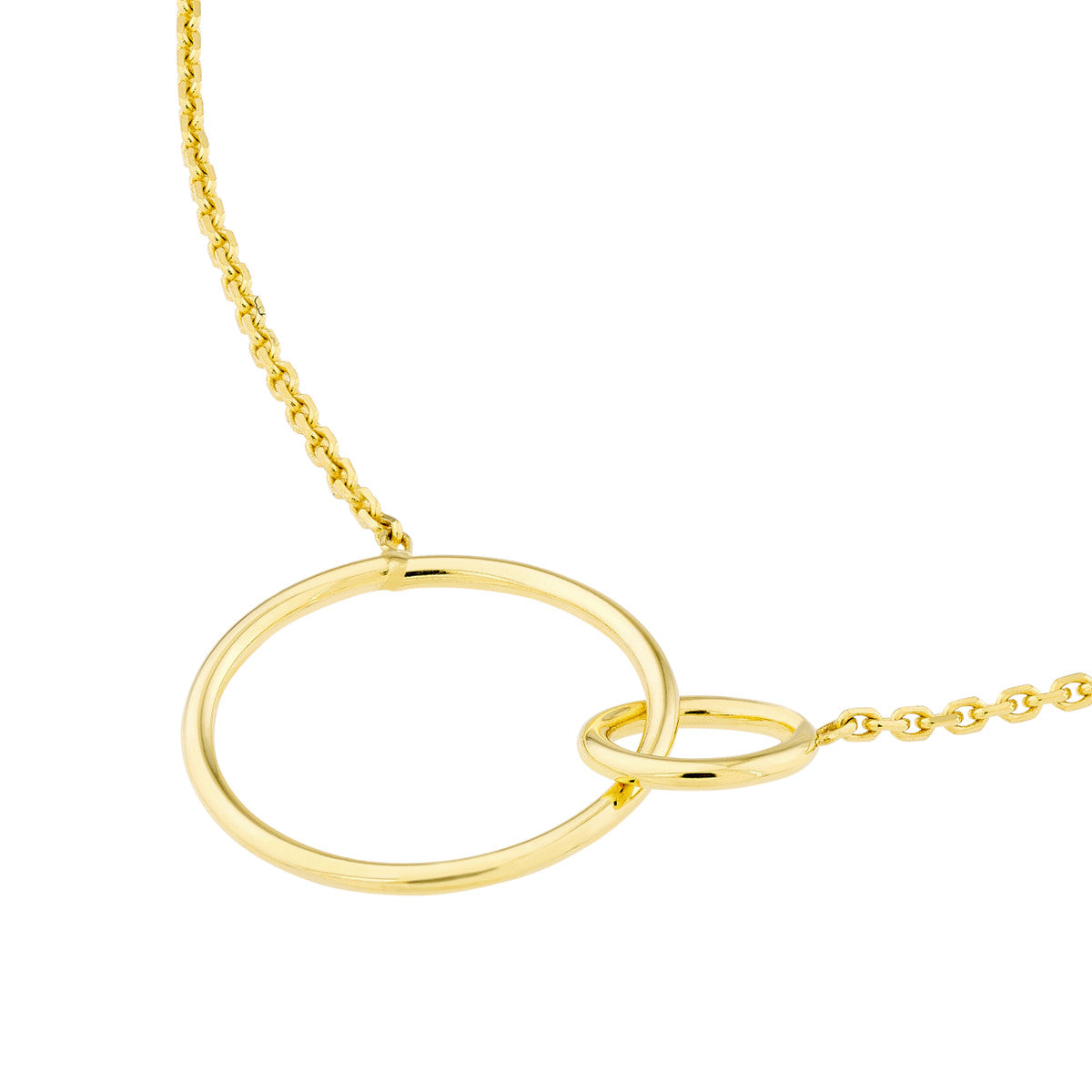 Twining Circle 14K Yellow Gold Interlocking Pendant Side View – Cherry Pick Diamonds St. Louis MO
