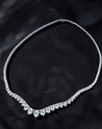 14k white gold Riviera diamond necklace, 10.50ct lab-grown diamonds - Cherry Pick Diamonds Clayton MO