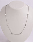 14k white gold diamond by the yard necklace with 8 stations of round brilliant lab-created diamonds, Cherry Pick Diamonds St. Louis jewelry