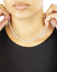 Firenze 3P 6TW White Gold Three-Prong Lab Diamond Necklace on Neck – Cherry Pick Diamonds St. Louis MO