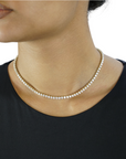 Firenze 3P 9TW 14K White Gold Three-Prong Lab Diamond Necklace Close-Up – Cherry Pick Diamonds St. Louis MO