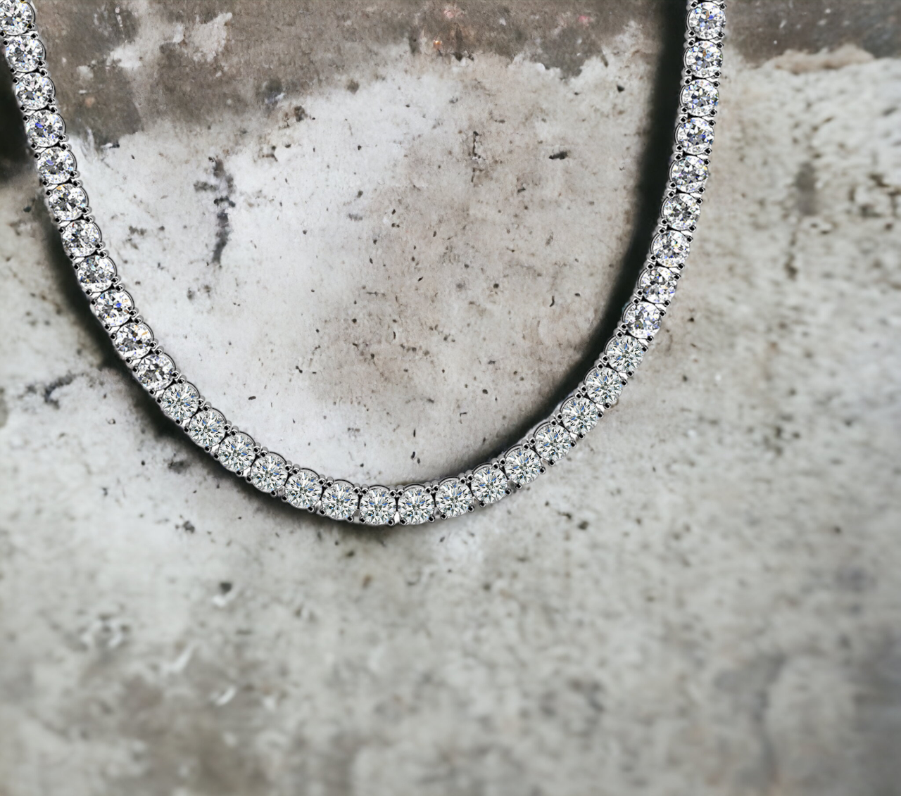 Firenze Tennis Necklace 15.5TW White Gold Lab Diamond Riviera 14K – Cherry Pick Diamonds Clayton St. Louis MO
