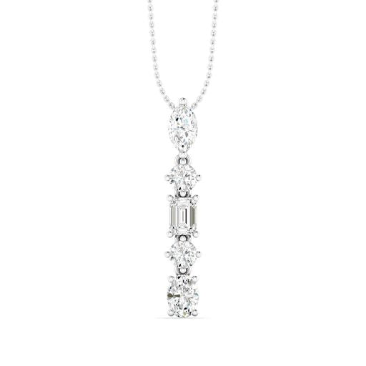 Hague multi shape diamond necklace in 14K white gold with lab created diamonds – Cherry Pick Diamonds Clayton St. Louis MO
