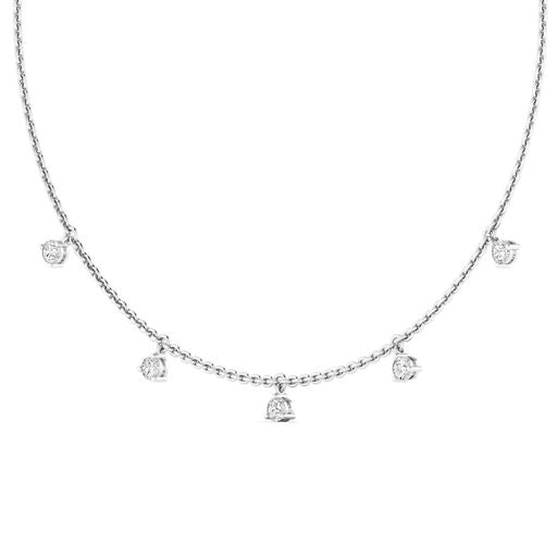 Toledo BR WG 14K white gold lab created diamond necklace side view – Cherry Pick Diamonds St. Louis MO