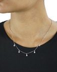 Toledo PS WG pear shape lab created diamond necklace side view – Cherry Pick Diamonds Clayton MO
