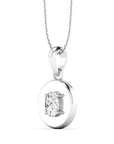 Valencia WG 14K white gold disc pendant necklace side view – Cherry Pick Diamonds St. Louis MO