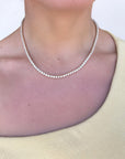 Yellow gold tennis necklace detail with lab-grown diamonds - Cherry Pick Diamonds