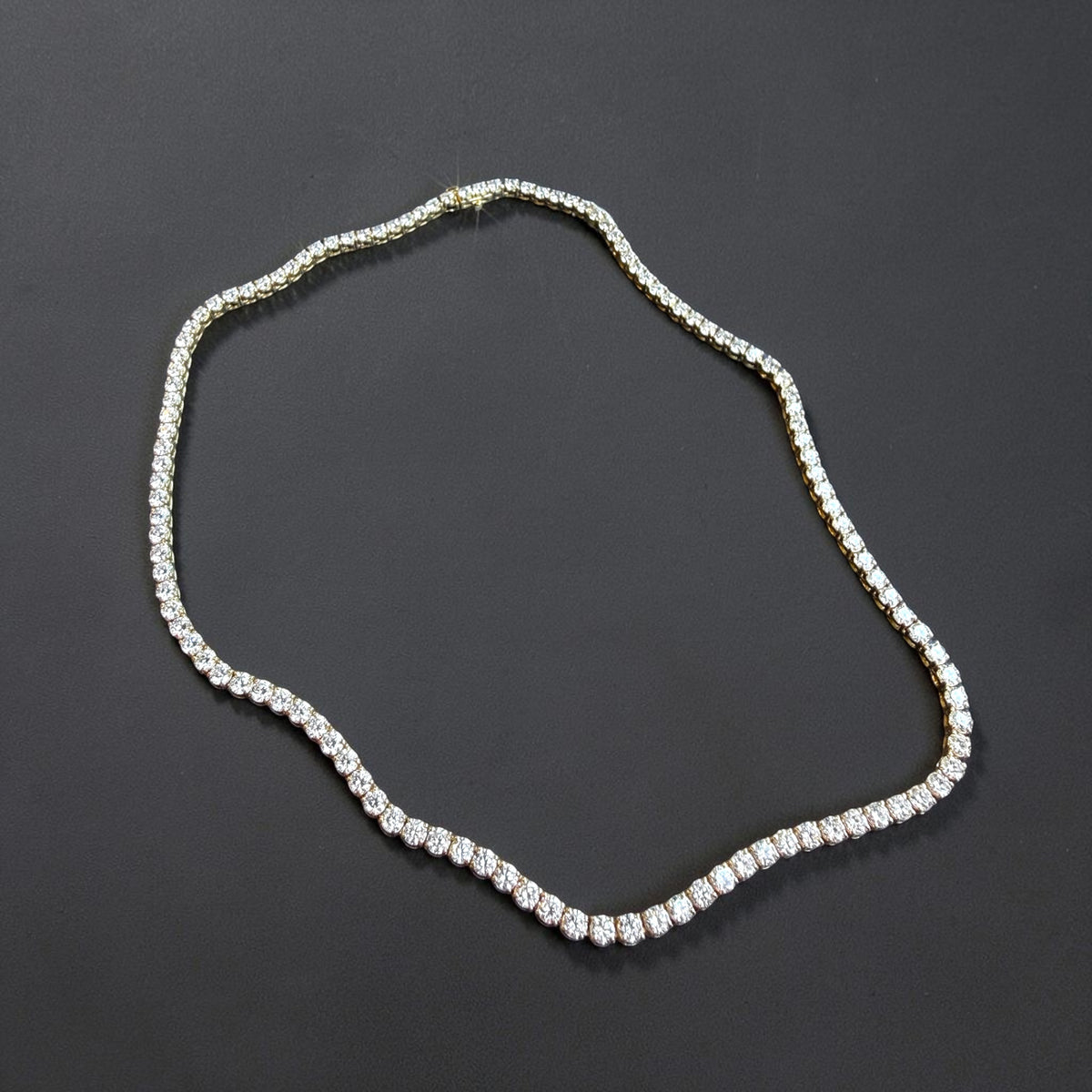 14k yellow gold buttercup diamond tennis necklace, 14.5ct lab-grown diamonds - Cherry Pick Diamonds Clayton MO