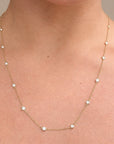 Diamond by the yard necklace in 14k yellow gold worn on body, 1.02 carat lab-created diamonds, Cherry Pick Diamonds Clayton St. Louis