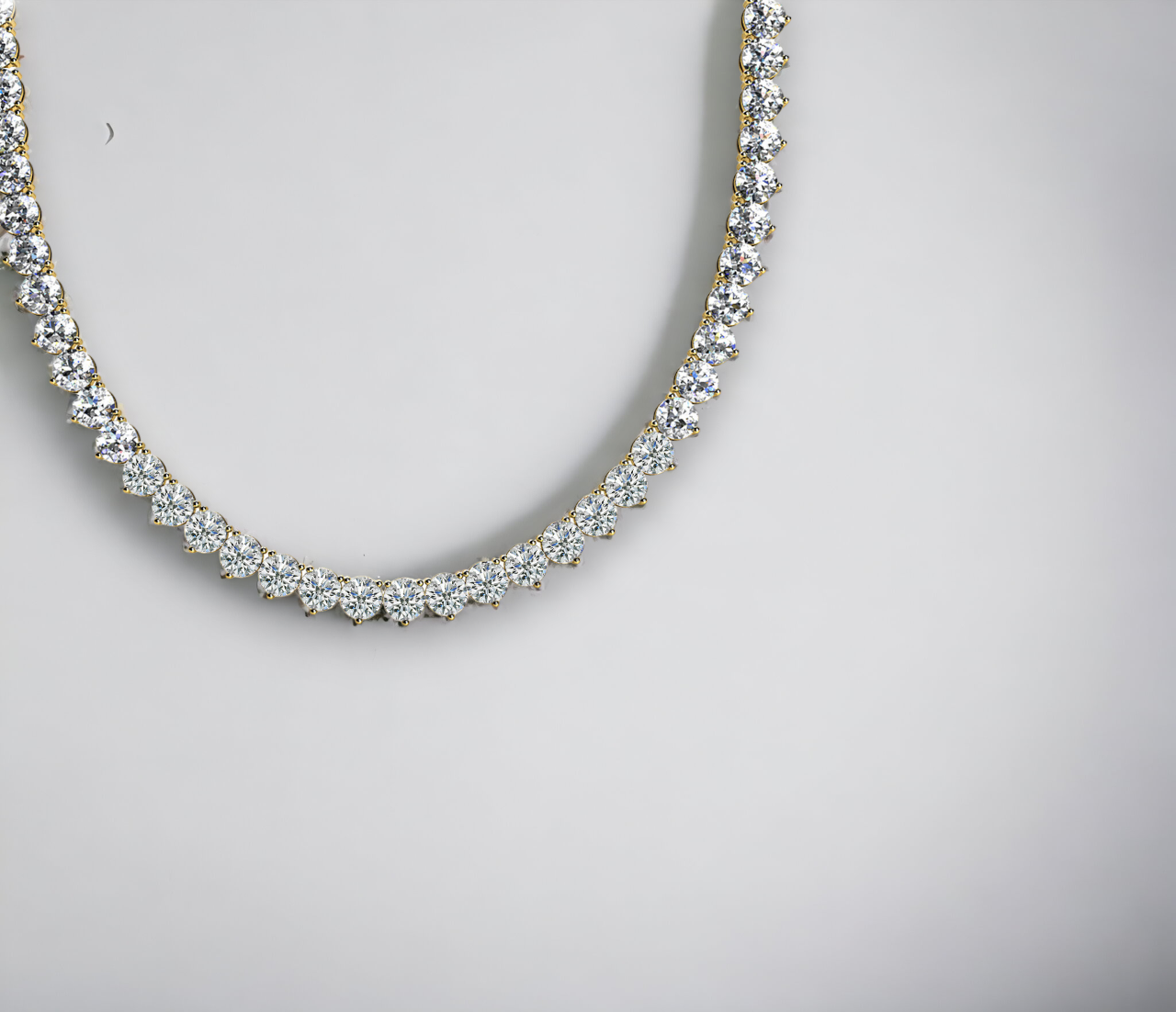 Firenze 3P 9TW Yellow Gold Lab Diamond Three-Prong Riviera Necklace 14K – Cherry Pick Diamonds Clayton St. Louis MO