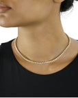 Firenze 3P 9TW Yellow Gold Three-Prong Lab Diamond Necklace on Neck – Cherry Pick Diamonds Clayton St. Louis MO