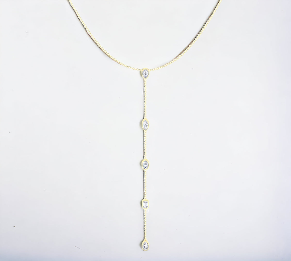 Ibiza multi lariat diamond necklace in 14K yellow gold with lab created diamonds – Cherry Pick Diamonds Clayton St. Louis MO