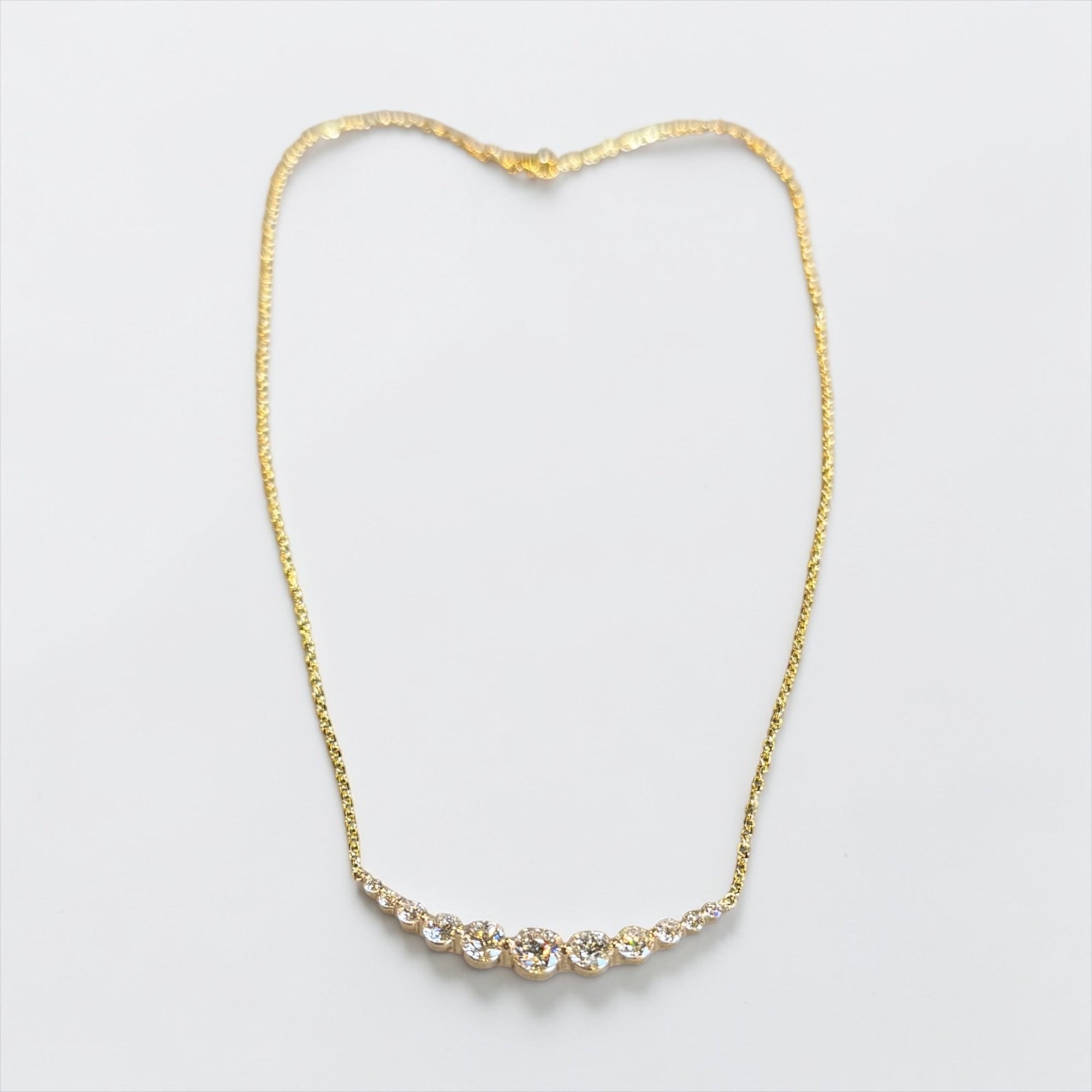 Mini Riviera 14K Yellow Gold 2.71ct Lab Diamond Graduating Riviera Necklace – Cherry Pick Diamonds Clayton St. Louis MO
