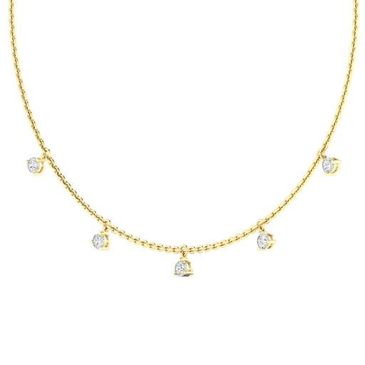 Toledo BR YG 14K yellow gold lab created diamond necklace side view – Cherry Pick Diamonds St. Louis MO