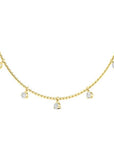 Toledo BR YG 14K yellow gold lab created diamond necklace side view – Cherry Pick Diamonds St. Louis MO
