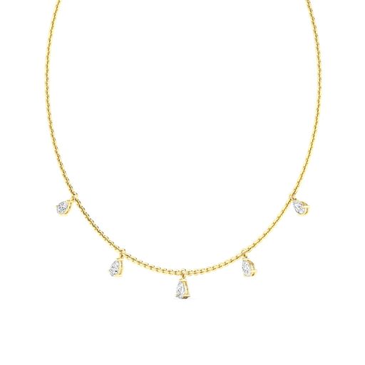 Toledo PS YG 14K yellow gold pear shape lab created diamond necklace – Cherry Pick Diamonds St. Louis MO