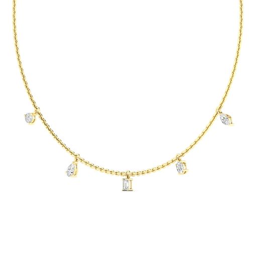 Toledo YG 14K yellow gold lab created diamond station necklace – Cherry Pick Diamonds St. Louis MO