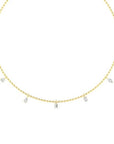 Toledo YG floating five station necklace in 14K yellow gold with multi shape lab created diamonds – Cherry Pick Diamonds Clayton St. Louis MO