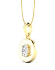 Valencia YG 14K yellow gold disc pendant necklace side view – Cherry Pick Diamonds St. Louis MO