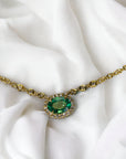 Colombian Emerald Necklace 14K Yellow Gold 0.66ct Natural Oval Colombian Emerald Diamond Pendant – Cherry Pick Diamonds Clayton St. Louis MO