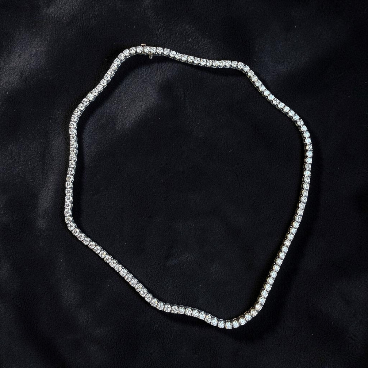 14k white gold buttercup diamond tennis necklace, 14.42ct total weight - Cherry Pick Diamonds Clayton MO