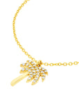 Negril 14K Gold Diamond Palm Tree Necklace Side View – Cherry Pick Diamonds St. Louis MO