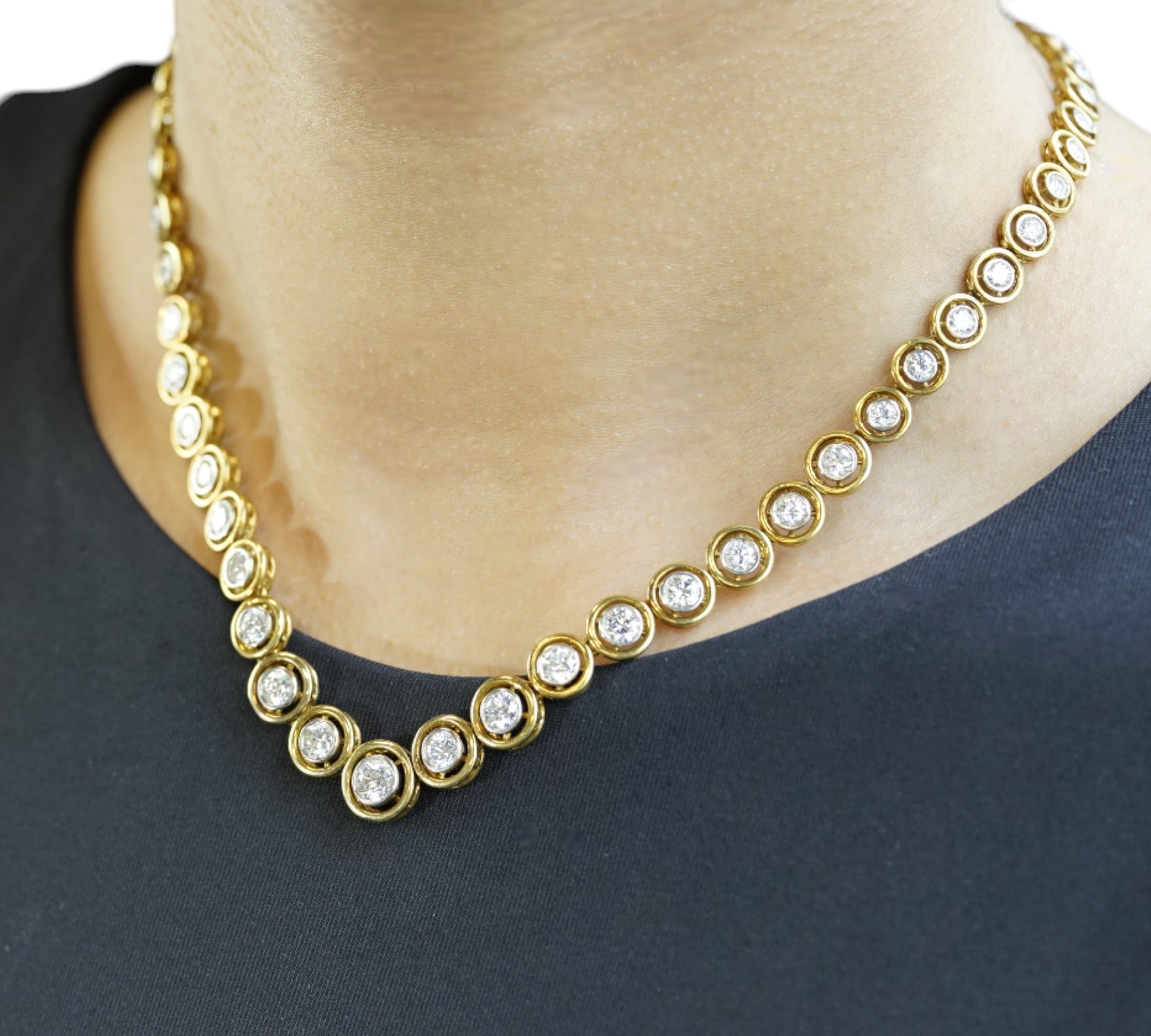 La Triomphe Vintage Diamond Necklace Close-Up Antique 18K Gold – Cherry Pick Diamonds Clayton MO