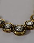 La Triomphe Vintage Natural Diamond Necklace Side View 18K Yellow Gold – Cherry Pick Diamonds St. Louis MO