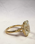 Georgian Old Mine ring side view, Georgian style solitaire with old mine cut diamond – Cherry Pick Diamonds St. Louis MO