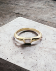 Prague EM 14K yellow gold bezel band with natural emerald cut diamond – Cherry Pick Diamonds Clayton St. Louis MO