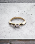 Prague MQ 14K yellow gold bezel band with natural marquise diamond – Cherry Pick Diamonds Clayton St. Louis MO