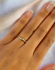 Prague marquise natural diamond yellow gold bezel band detail – Cherry Pick Diamonds Clayton MO