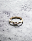Prague PS 14K yellow gold bezel band with natural pear shape diamond – Cherry Pick Diamonds Clayton St. Louis MO